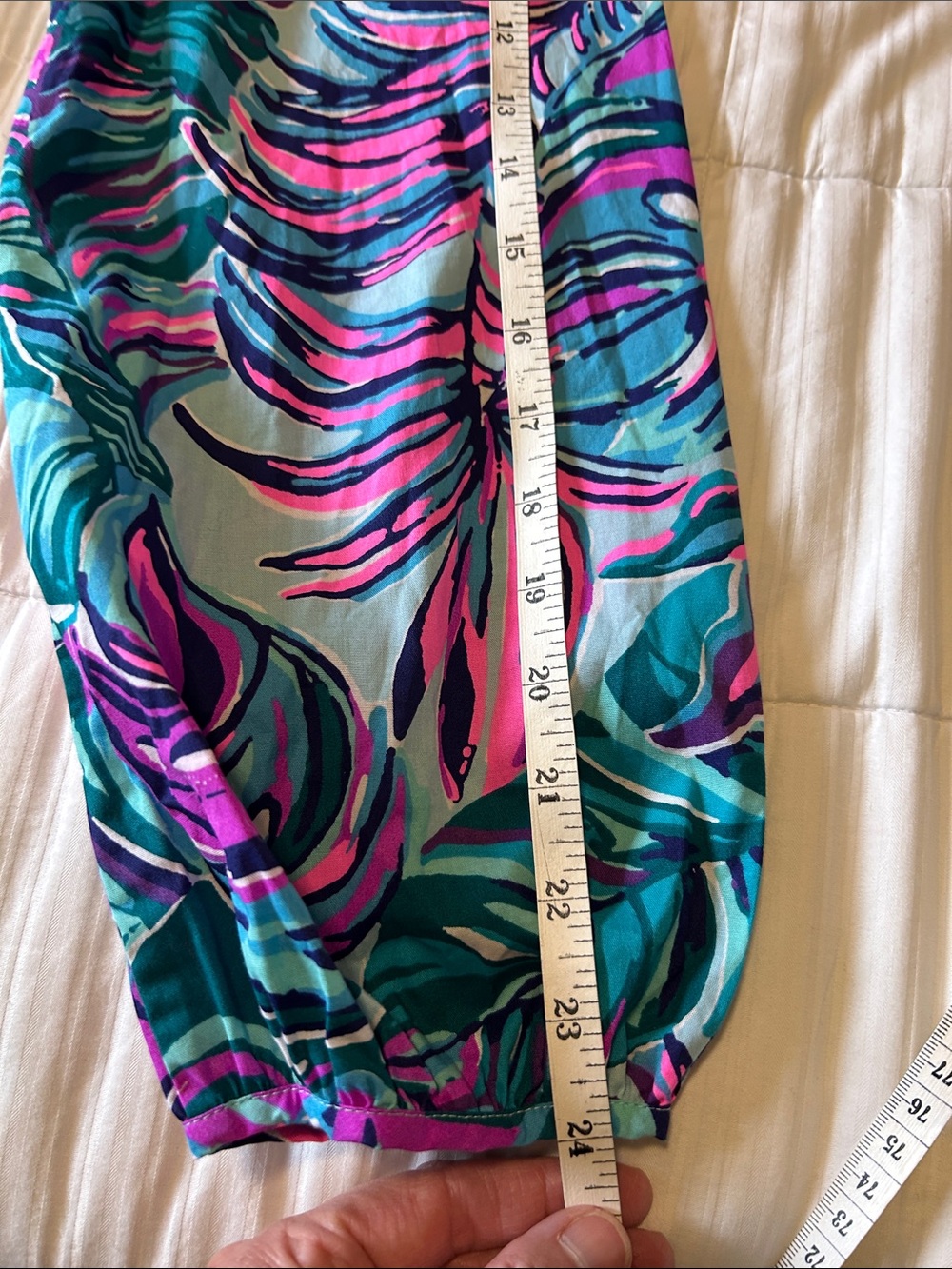 Lilly Pulitzer "Seasalt Blue Don't Wanna Leaf" Size Large - Picture 10 of 12